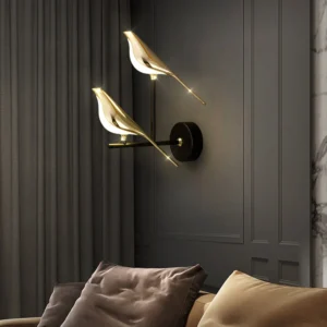 chirpy bird pair wall light