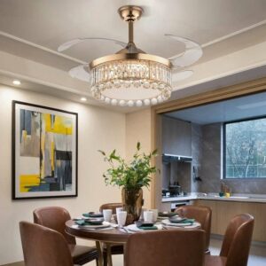 abniel led smart chandelier ceiling fan with remote control