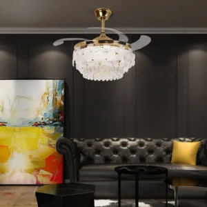 florette crystal chandelier fan with remote control