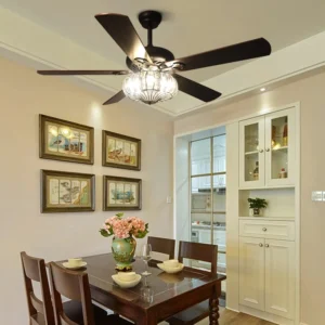 woodland crystal chandelier ceiling fan with remote control
