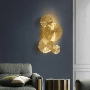golden leaf wall light