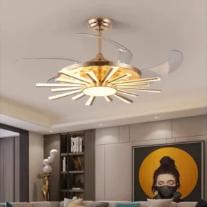 luminsun retractable chandelier fan with remote control